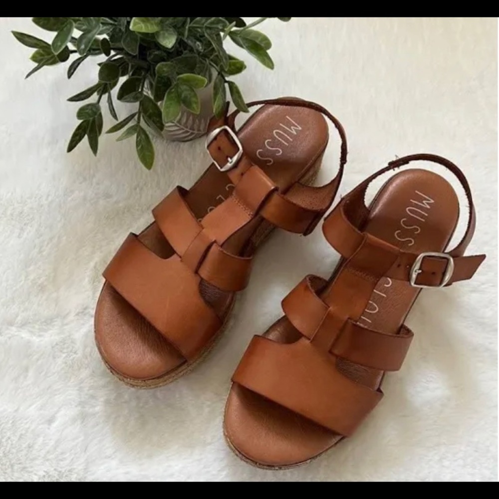 Womens Platform Sandals Cognac Size 7